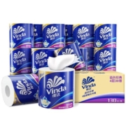 维达卷纸蓝色经典4层卫生纸130g有芯纸巾整箱家用实惠厕所卫生纸