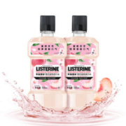 李施德林 漱口水樱花蜜桃果味温和清新口气500ml*2支装减少口腔细菌