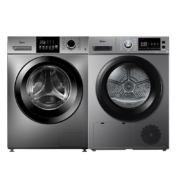 双11预售：Midea 美的 MG100V33WY+MH100VH03Y 热泵式洗烘套装 银灰色