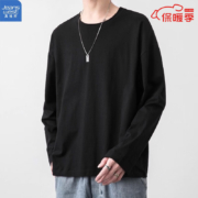 JEANSWEST 真维斯 圆领长袖T恤 薄款 黑色