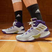 20日20点、双11预售： adidas阿迪达斯 Pro Bounce 中帮实战篮球鞋 白/深紫/金属黄