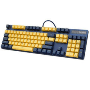 RAPOO 雷柏 V500 PRO 104键 有线机械键盘 蔚蓝黄潮 雷柏茶轴 单光