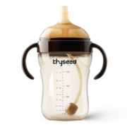 再降价、需抢券、plus会员：thyseed 世喜 儿童吸管杯 300ml 棕色
