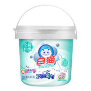 PLUS：白猫 新浓缩洗衣粉1800g 双效酵素低温速溶1勺等于4勺 机洗桶装