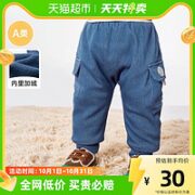 巴拉巴拉 宝宝羽绒裤男童长裤冬装女童裤子保暖加厚工装裤时尚潮酷