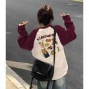 有大水 纯棉拼接长袖美式复古3件