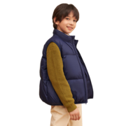 坦博尔羽绒服马夹童2022年秋冬新款保暖立领时尚羽绒马甲童TC336108 魅海蓝 120/60
