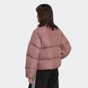 adidas阿迪达斯官方三叶草女冬季宽松短款运动保暖立领鸭绒羽绒服 奇妙氧化红 M