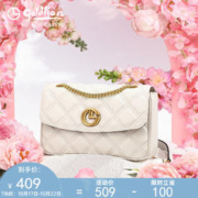 goldlion 金利来 2023新款真皮时尚菱格小香风单肩腋下包包潮流斜挎链条包女