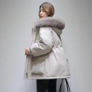 雪中飞 22秋冬时尚都市工装派克服外套鸭绒大毛领中长款连帽女士羽绒服