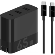 ZMI65W三口线充套装适用于华为苹果手机笔记本电脑适配器快充充电器+1.5mC-C数据线 HA835黑套