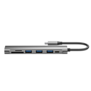 轻磁 Type-C扩展坞USB-C转HDMI转接头分线器适用苹果电脑转换器4K投屏PD充电5合1 7合1【USB3.0+HDMI+PD100W】