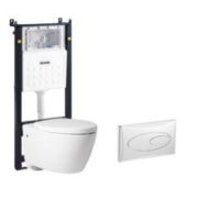 KOHLER 科勒 K-25255T-BW-0+6283T-PNE-CP 壁挂式马桶套装