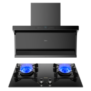 再降价、双十一预售：美的（Midea）家用顶侧双吸 新静吸烟灶套装DC7+Q70六角灶天然气