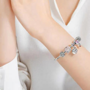 PANDORA 潘多拉 旗舰店官网时尚质感串视固定扣925银女生diy串珠