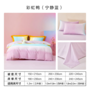 百丽丝 床上四件套 40支全棉套件被套床单双人床上用品 宁静蓝 180cm×200cm