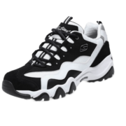 斯凯奇Skechers情侣鞋男鞋复古厚底熊猫鞋休闲运动鞋666049 （男款）黑色/白色BKW 41.0