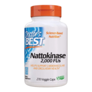 Doctor's Best多特倍斯 纳豆激酶胶囊270粒/瓶 去除K2 纳豆生活激酶胶囊非红曲溶血栓软化心脑血管 美国进口