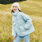 雪中飞 百搭廓形宽松立领短款女款羽绒服