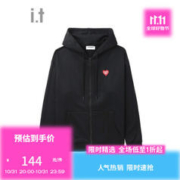 :CHOCOOLATE it 款拉链连帽卫衣男舒适休闲SWU08L BKX/黑色