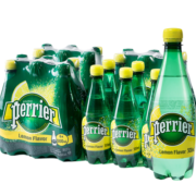 巴黎水（Perrier）法国原装进口 气泡矿泉水 柠檬味含气天然矿泉水 500ml*24瓶 （塑料瓶）整箱