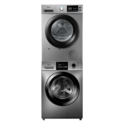 PLUS会员：Midea 美的 MG100V33WY+MH100VH03Y 热泵式洗烘套装 银灰色