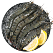 31日20点：鲜京采 精选盐冻黑虎虾 单只单冻 净重1kg 31-40只/盒