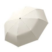 美度MAYDU 全自动太阳伞女三折遮阳伞黑胶防晒防紫外线晴雨伞两用折叠伞黑胶防晒伞M3035 奶茶色
