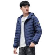 鸭鸭（YAYA）羽绒服男士轻薄短款修身时尚连帽保暖易打理外套简约潮D DYP87A0020-黑色 185/2XL