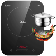 23日20点：美的（Midea） 大功率 2200W 微晶面板电磁炉 C22-WH2237（配汤蒸锅+渗氮炒锅）