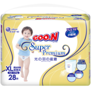 大王（GOO.N）【新包装】光羽纸尿裤尿不湿婴儿吸湿尿片羽感轻薄隔尿垫透气尿布 小短裤 XL28片（12-17kg)