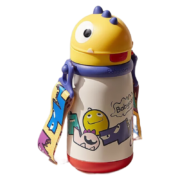 PLUS会员、有券的上：babycare BC2108009 儿童吸管保温杯 挂绳款 450ml 洛克黄