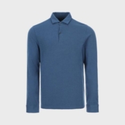 限尺码：Massimo Dutti 纯棉暗纹长袖翻领polo衫 00714204401
