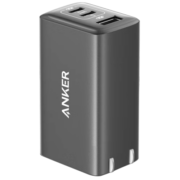 Anker安克多口快充头65W氮化镓充电器PD快充iPhone15ProMax华为mate60ProMackBook平板笔记本电脑通用 【GaN2充电器】65W丨三口丨灰色