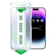 绿联iphone15/14ProMax钢化膜适用苹果14pro贴膜无尘仓13防窥15手机膜ip12/11听筒防尘Plus新款XR高清por全屏