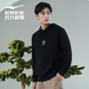 鸿星尔克 鸿鹄|卫衣男秋套头 正黑 XL