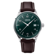 宇联（UNION GLASHUTTE SA）格拉苏蒂德国诺拉敏斯马臀皮男士机械日历腕表D012.407.16.097