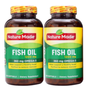 美国Nature Made天维美深海鱼油软胶囊220粒 原装进口欧米伽3 2瓶
