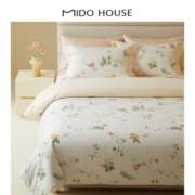 MIDO HOUSE铭都新疆长绒棉四件套全棉纯棉秋季亲肤磨毛床单床笠款床品套件 甜美春日 1.5/1.8m床单款四件套
