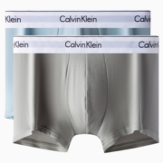 Calvin Klein【田柾国同款摩登引力带】内衣男三条装循环棉质平角内裤NB1085 1PP-太空黑/玉鈫蓝/大理石灰 M