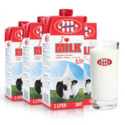 京东PLUS：MLEKOVITA 妙可 3.5%蛋白 全脂纯牛奶 1L*12瓶