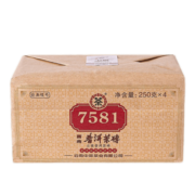 中茶口粮养生茶叶云南普洱茶2021年经典7581普洱茶熟砖茶250g 四片250g*4 四片赠茶刀