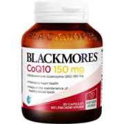 澳佳宝Blackmores 辅酶Q10软胶囊150mg30粒 辅酶素q10 高浓度成人中老年保护心脏 澳洲进口