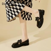 DAPHNE 达芙妮 时尚单鞋女秋冬2023新款百搭休闲鞋乐福单鞋玛丽珍鞋工作鞋
