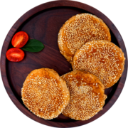 福成美食家 麻酱烧饼280g4枚 芝麻火烧 早餐火锅主食 培根火腿方便面食伴侣 空气炸锅加热