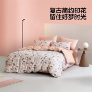 LOVO罗莱生活旗下品牌  床上磨毛四件套床单 格律 1.2米床(150x215被套)枕套*1