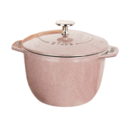 珐宝（staub） 法国进口珐琅铸铁锅平底锅双耳煲汤锅炖锅煎炒锅具 饭釜锅夜樱粉16cm