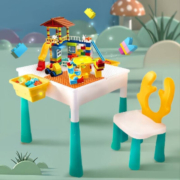 AULDEY 奥迪双钻 儿童玩具多功能积木桌（1桌1椅+208颗粒）HA391006-JD