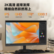 AOC  23.8英寸 2K高清 IPS广色域100Hz HDMI+DP接口 低蓝光不闪屏护眼 三边微边框 节能办公电脑显示器Q24E11