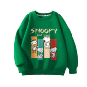 SNOOPY 史努比 男童加绒卫衣春秋款2023新款大童装长袖上衣儿童秋装打底衫